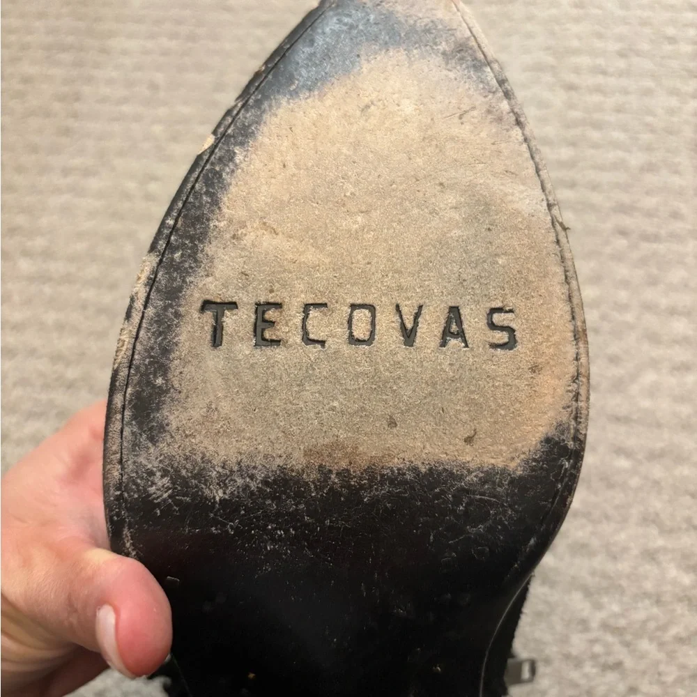 Tecovas Black Suede Ankle Boots with Fringe - Picture 5 of 7